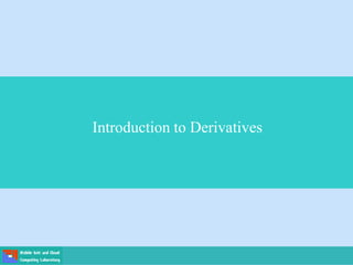 Introduction to Derivatives
 