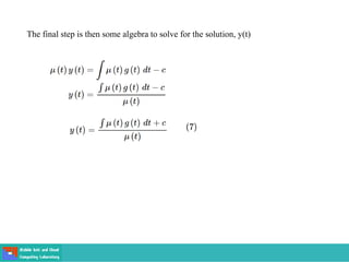 The final step is then some algebra to solve for the solution, y(t)
 