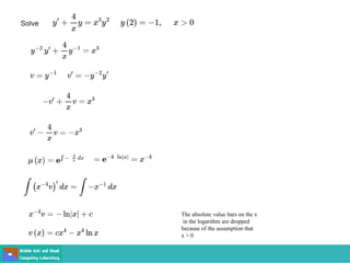 The absolute value bars on the x
in the logarithm are dropped
because of the assumption that
x > 0
 