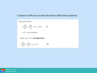 Constant coefficient second order linear differential equations
 