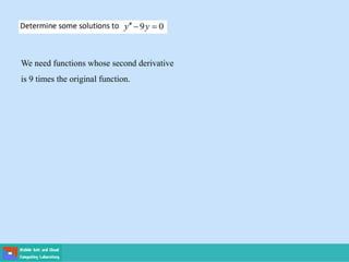 We need functions whose second derivative
is 9 times the original function.
 