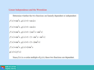 Linear Independence and the Wronskian
 