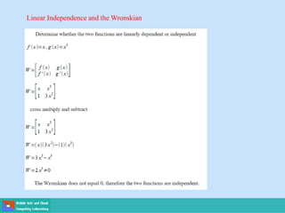 Linear Independence and the Wronskian
 