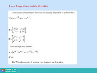 Linear Independence and the Wronskian
 