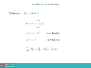 Introduction to Derivatives
Differentiate
 