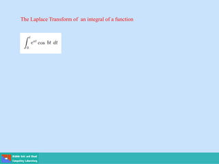 The Laplace Transform of an integral of a function
 