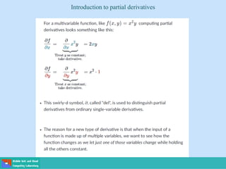 Introduction to partial derivatives
 