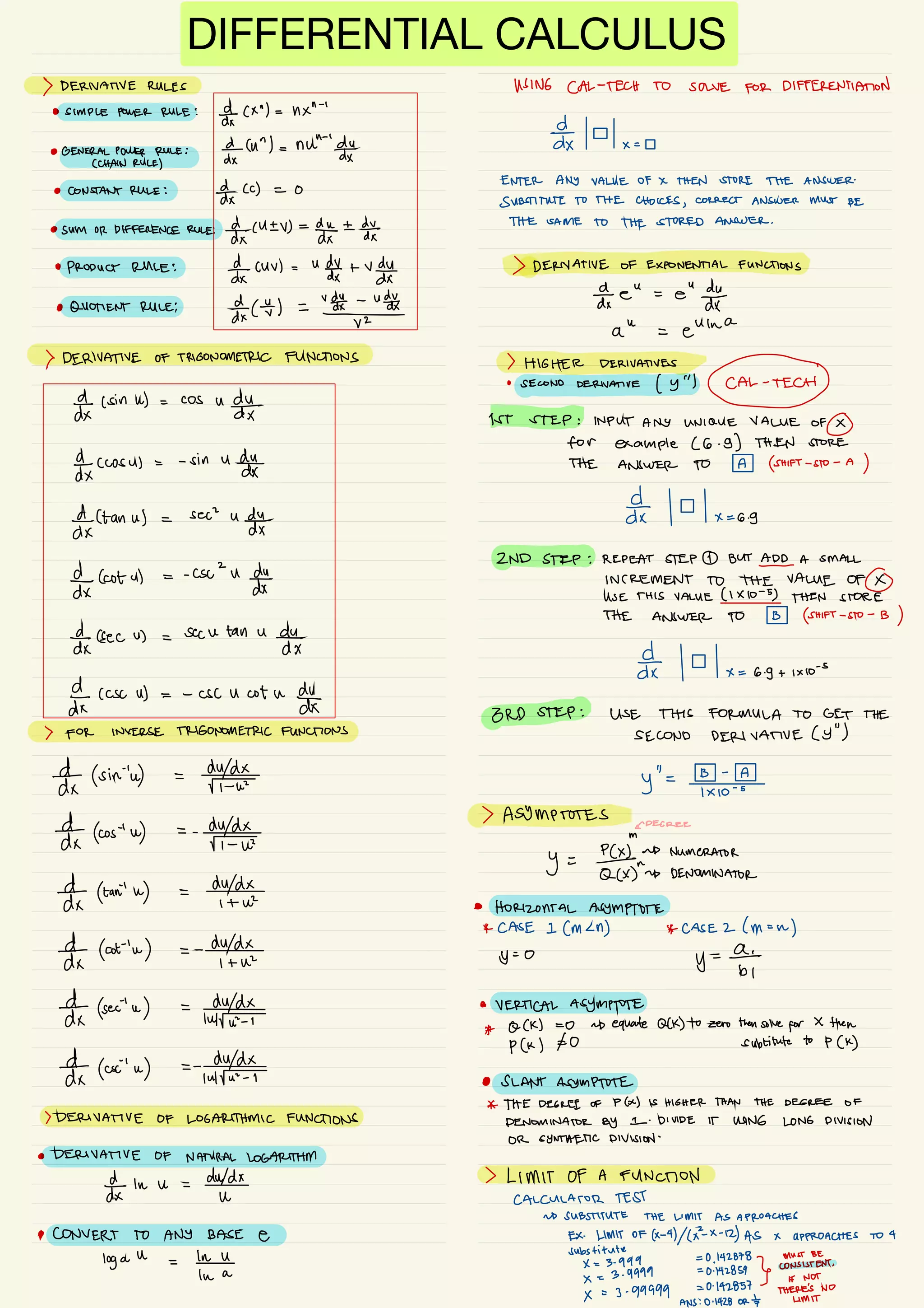 DIFFERENTIAL CALCULUS
 