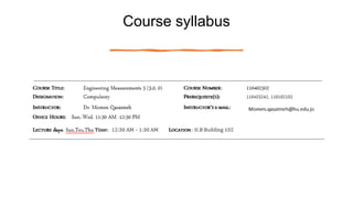 Course syllabus
 