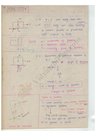 Engineering mechanics notes - Equilibrium of coplanar force system | PDF