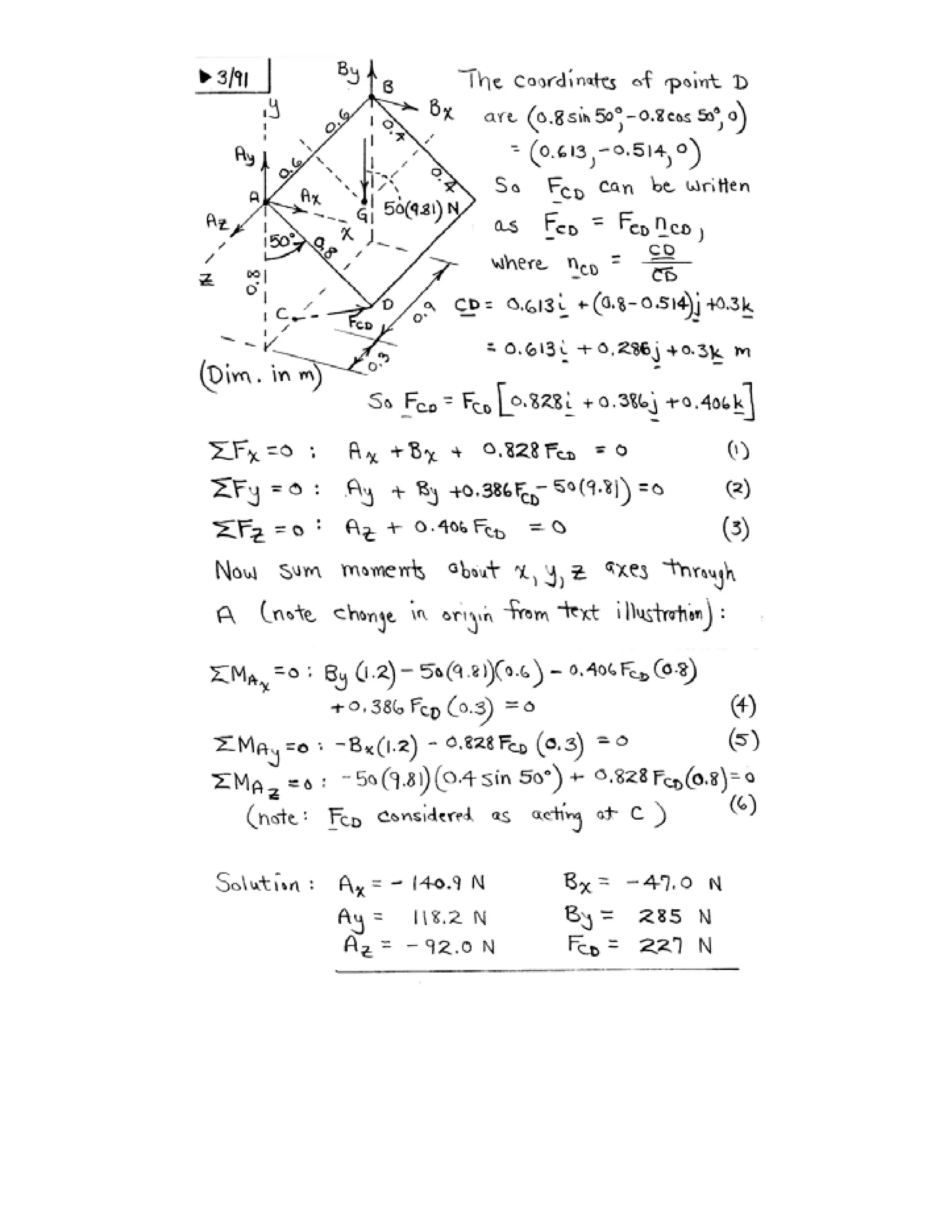 Engineering mechanics statics j.l.meriam-l.g.kraige-solution manual (5th ed)