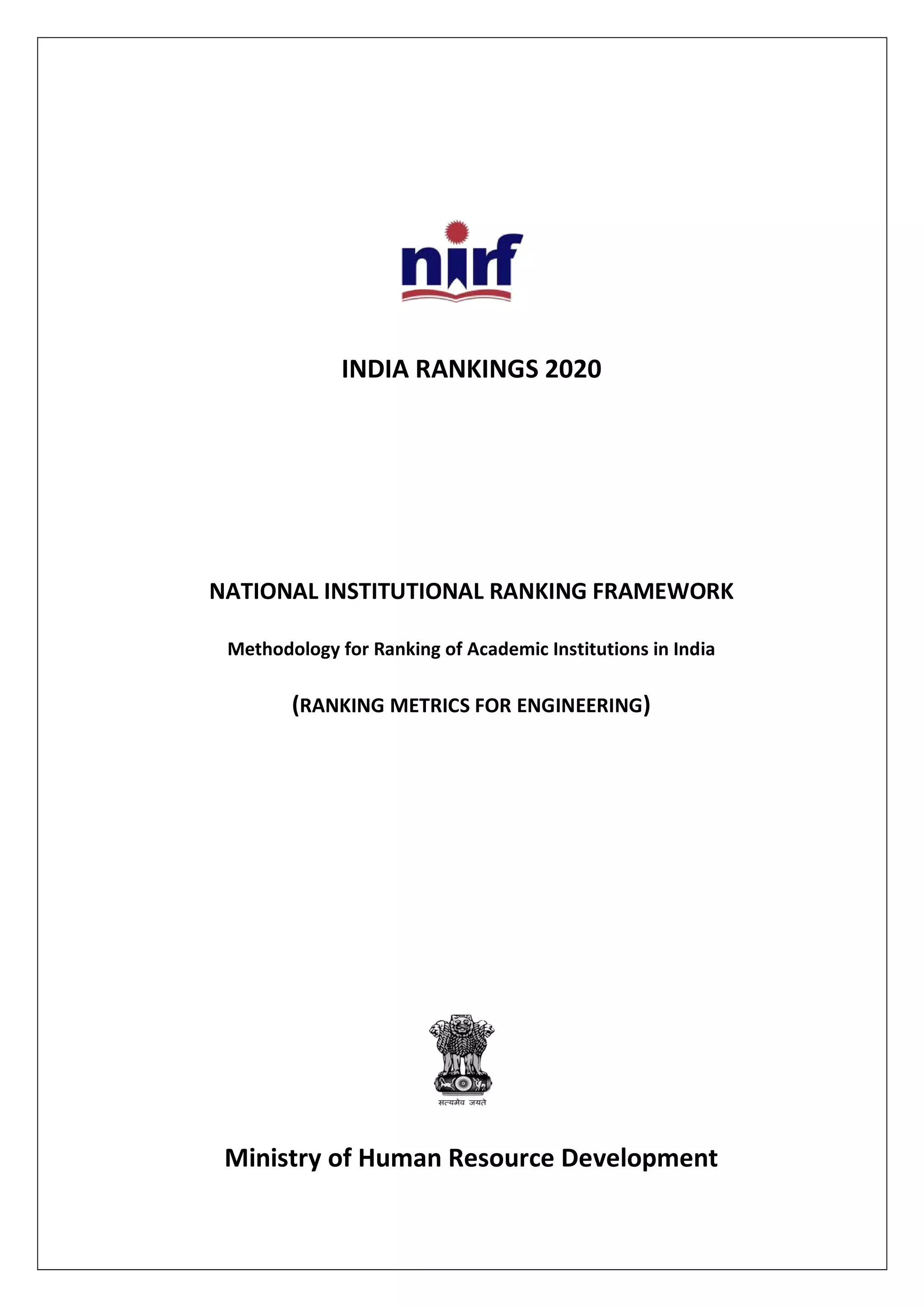 Engineering nirf ranking methodlogy PDF