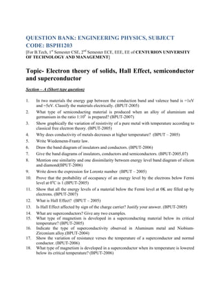 Engineering physics-Questions | PDF