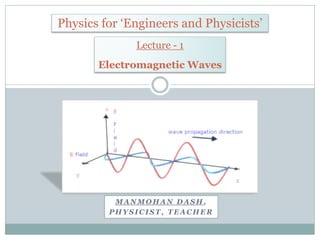 M A N M O H A N D A S H ,
P H Y S I C I S T , T E A C H E R
Physics for ‘Engineers and Physicists’
Lecture - 3
Electromagnetic Waves
 