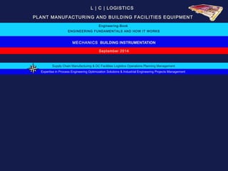 L | C | LOGISTICS 
PLANT MANUFACTURING AND BUILDING FACILITIES EQUIPMENT 
Engineering-Book 
ENGINEERING FUNDAMENTALS AND HOW IT WORKS 
MECHANICS BUILDING INSTRUMENTATION 
September 2014 
Supply Chain Manufacturing & DC Facilities Logistics Operations Planning Management 
Expertise in Process Engineering Optimization Solutions & Industrial Engineering Projects Management 
 