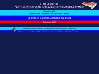 L | C | LOGISTICS 
PLANT MANUFACTURING AND BUILDING FACILITIES EQUIPMENT 
Engineering-Book 
ENGINEERING FUNDAMENTALS AND HOW IT WORKS 
MECHANICS BUILDING MANAGEMENT DASHBOARD 
September 2014 
Supply Chain Manufacturing & DC Facilities Logistics Operations Planning Management 
Expertise in Process Engineering Optimization Solutions & Industrial Engineering Projects Management 
 