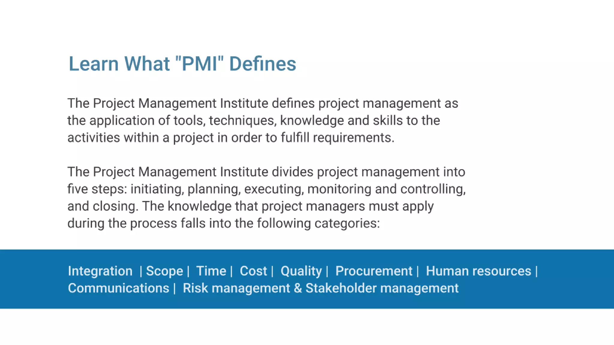 Engineering Project Management Training, Learn the PMI keys, Project management skills for engineers