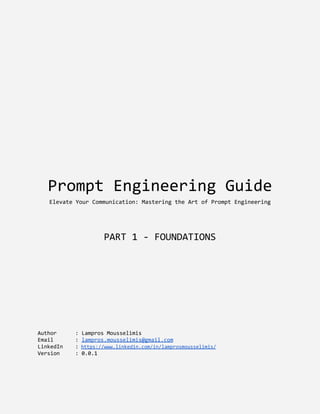 Ai Prompt Engineering Guide.pdf EngineeringPrompt is a specialized AI prompt engineering toolkit | PDF
