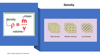 JNKVV- College of Agriculture, Powarkheda 12
Density
 