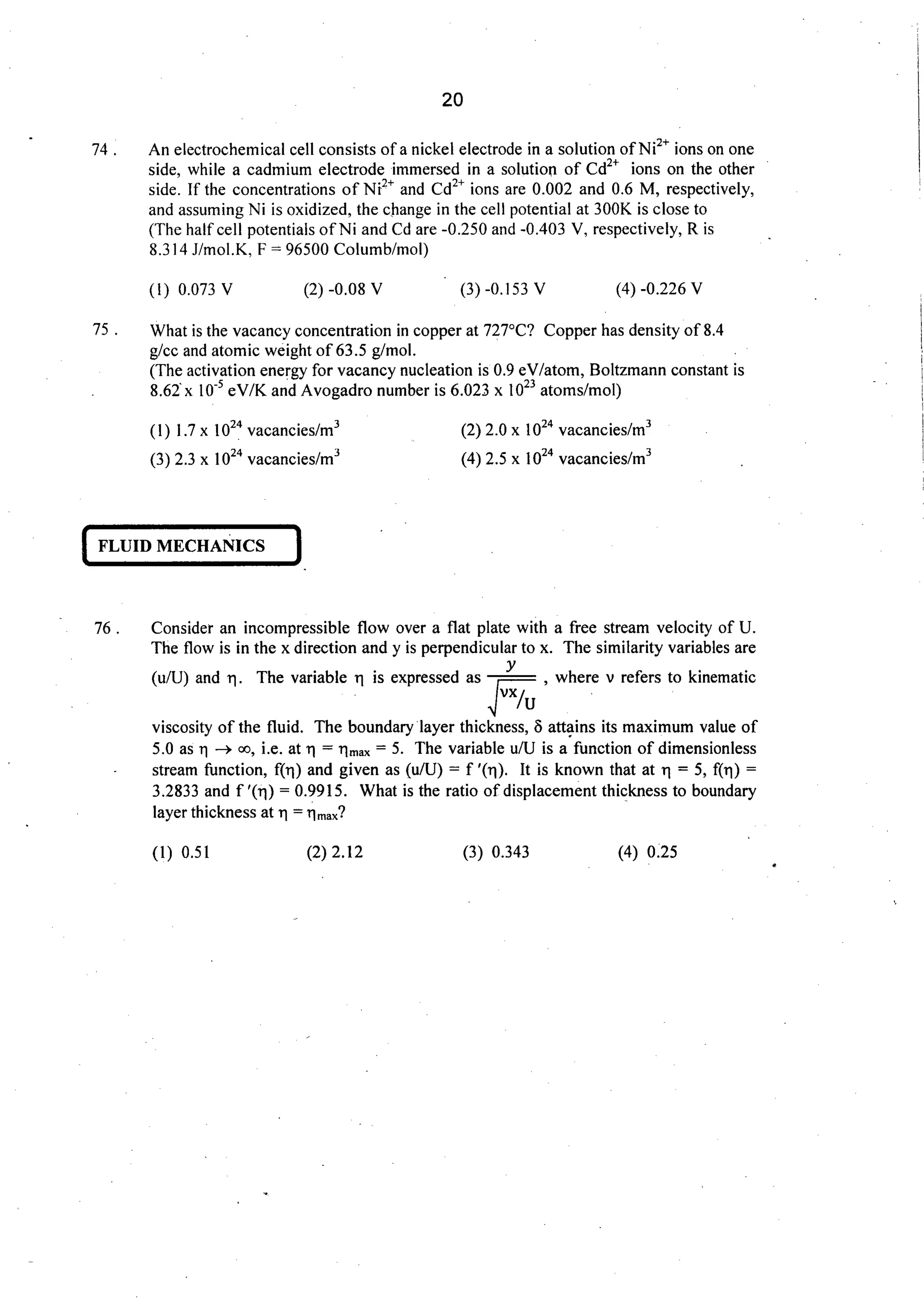 CSIR UGC JRF/NET 2012 DEC ENG SCI