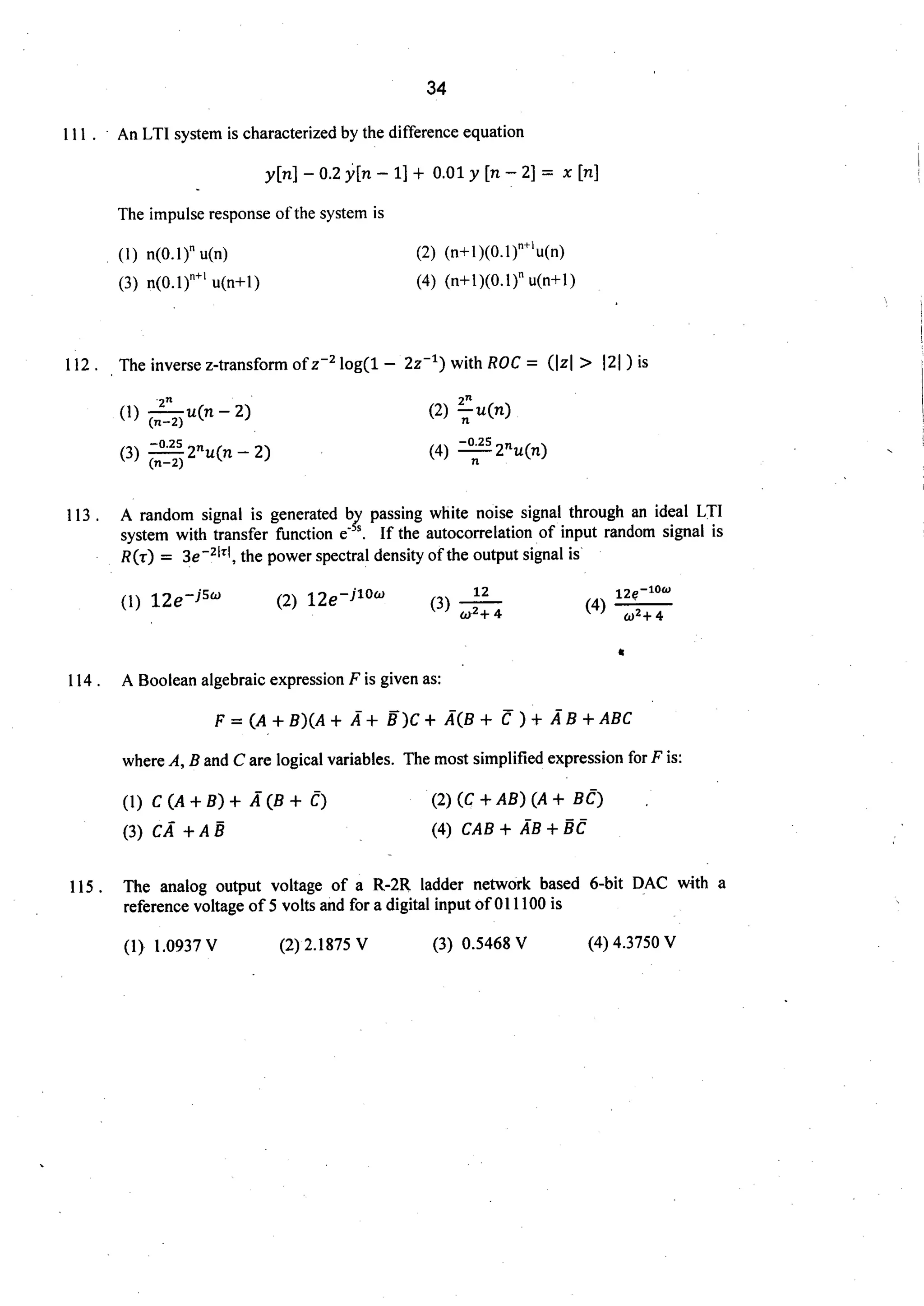 CSIR UGC JRF/NET 2012 DEC ENG SCI