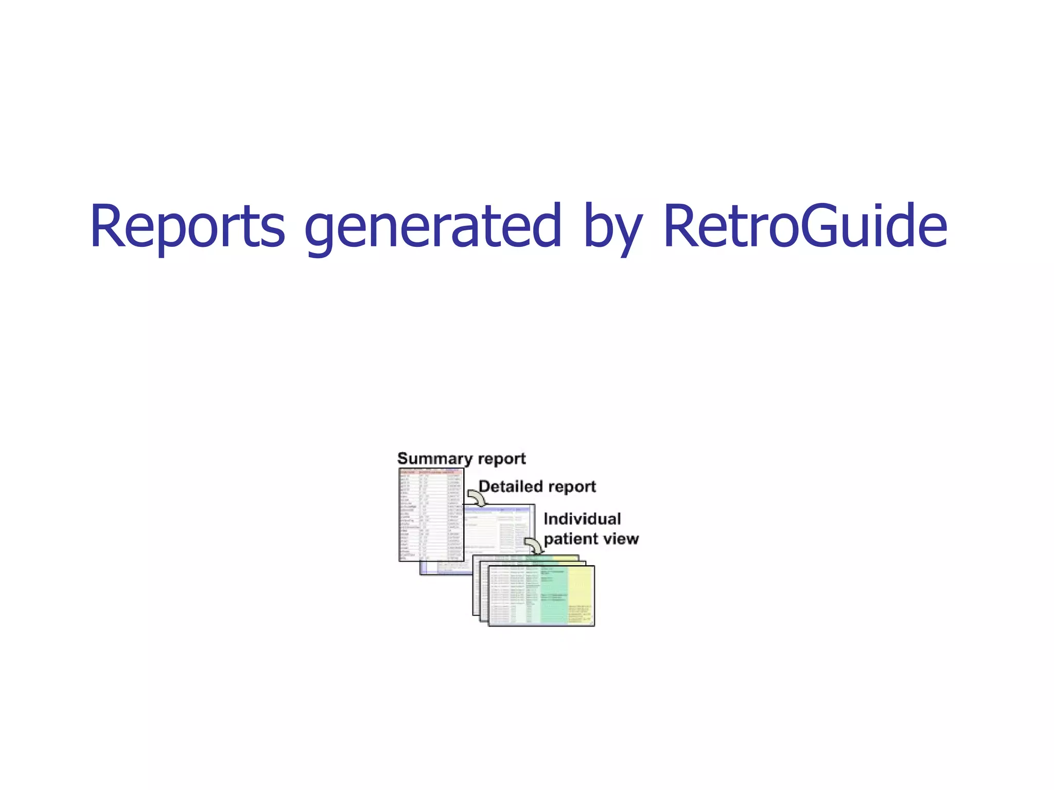 Reports generated by RetroGuide  