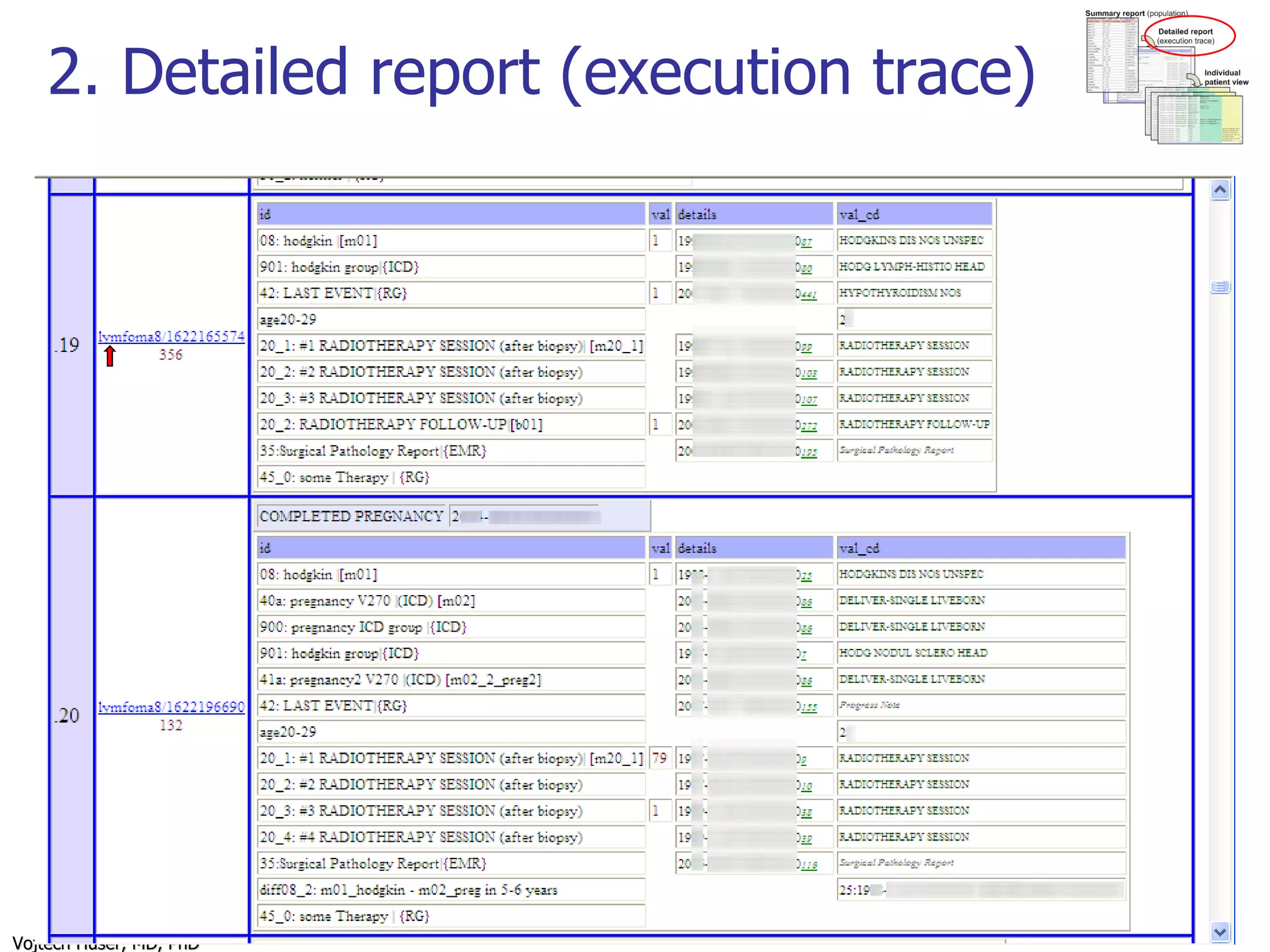 2. Detailed report (execution trace) 
