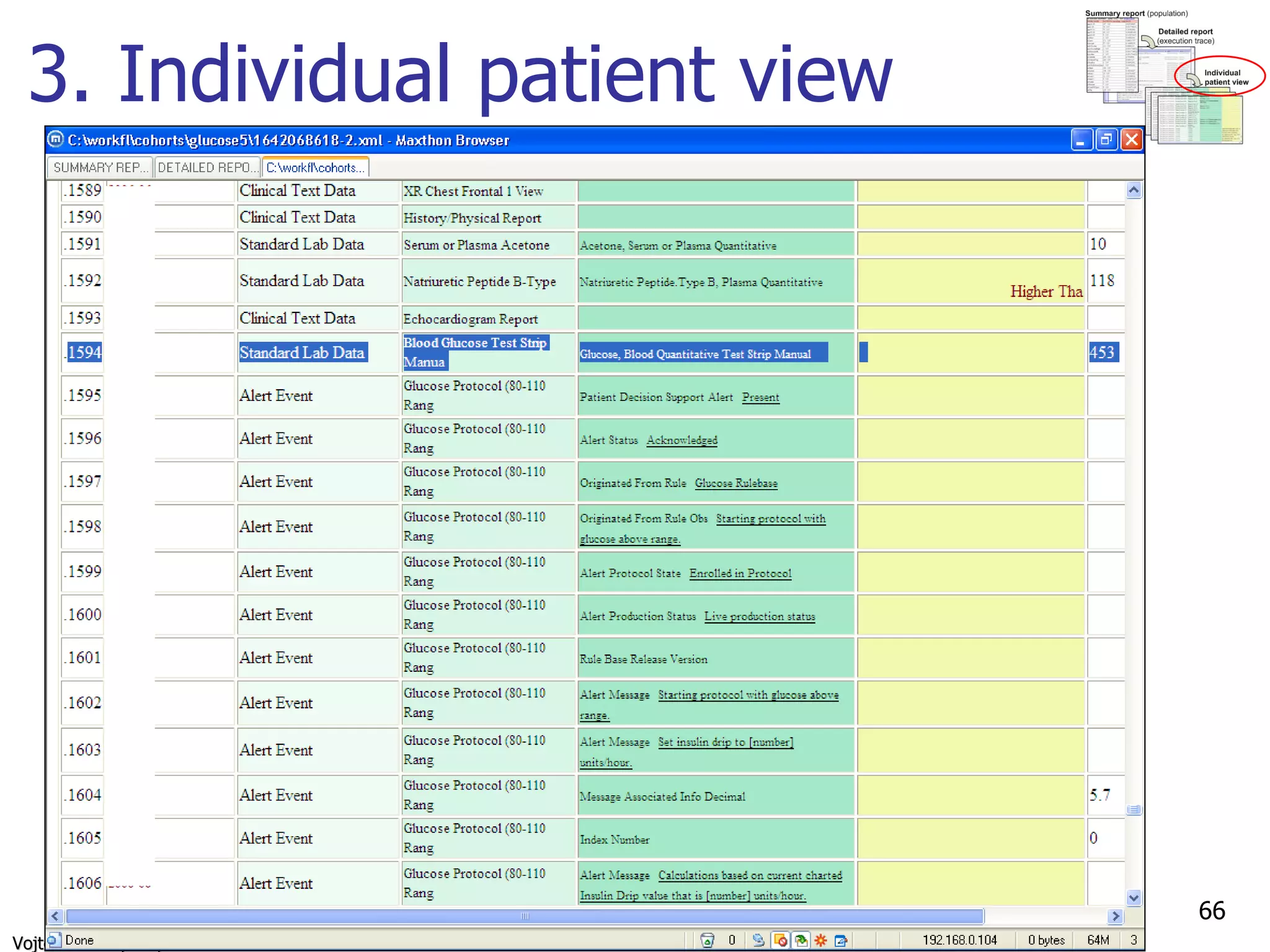 3. Individual patient view 