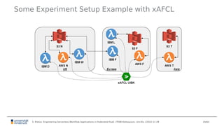 Some Experiment Setup Example with xAFCL
S. Ristov: Engineering Serverless Workflow Applications in Federated FaaS | TEWI-...