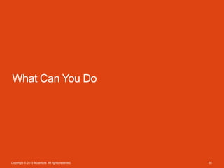 Copyright © 2015 Accenture All rights reserved.
What Can You Do
50
 