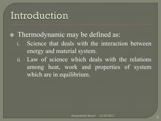 Engineering thermodynamics introduction | PDF