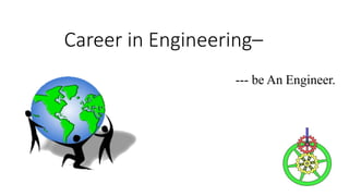 Career in Engineering–
--- be An Engineer.
 