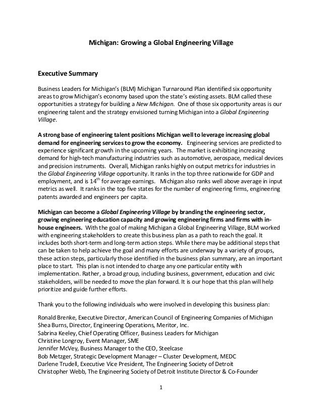 engineering executive summary