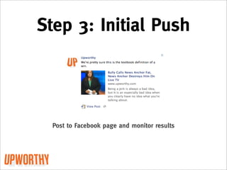 Step 3: Initial Push




  Post to Facebook page and monitor results
 