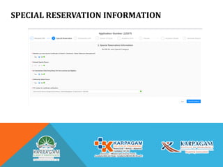 SPECIAL RESERVATION INFORMATION
 