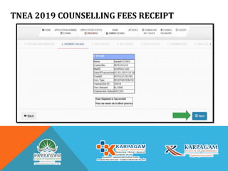 TNEA 2019 COUNSELLING FEES RECEIPT
 