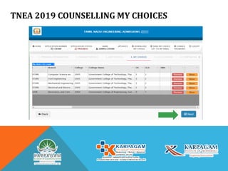 TNEA 2019 COUNSELLING MY CHOICES
 
