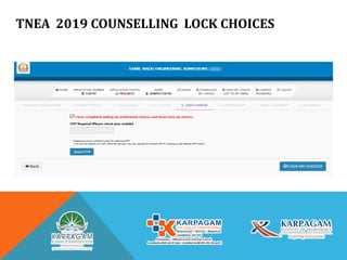TNEA 2019 COUNSELLING LOCK CHOICES
 