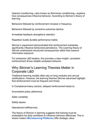 Model S R Skinner Engineering Workplace Behavior with Skinner’s Learning Theory and AI ...