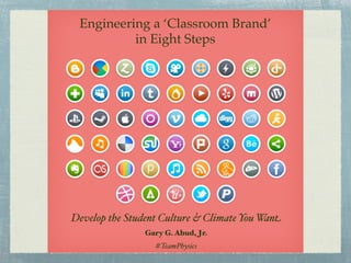 Engineering a ‘Classroom Brand’
          in Eight Steps




Develop the Student Culture & Climate You Want
                Gary G. Abud, Jr.
                  #TeamPhysics
 