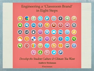 Engineering a ‘Classroom Brand’
in Eight Steps
Develop the Student Culture & Climate You Want
Andrew Steinman
@steinman
 
