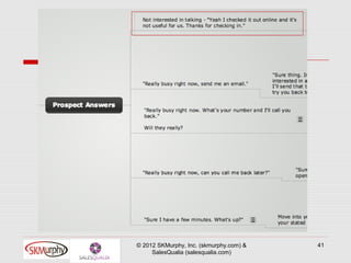 © 2012 SKMurphy, Inc. (skmurphy.com) &   41
     SalesQualia (salesqualia.com)
 