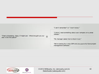 © 2012 SKMurphy, Inc. (skmurphy.com) &   42
     SalesQualia (salesqualia.com)
 