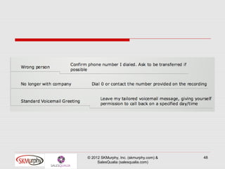 © 2012 SKMurphy, Inc. (skmurphy.com) &   48
     SalesQualia (salesqualia.com)
 