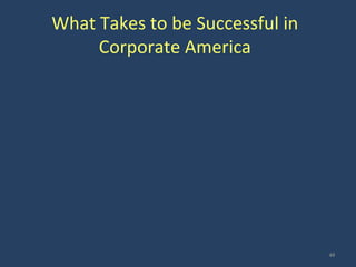 What Takes to be Successful in
Corporate America
40
 