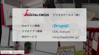  
iOS, Android)
http://appbuilder.jp
ǥ륵`꣩
? Web_k
? ޥۥץ_k
? 祵`ӥ
Twitter: @tomzoh
 