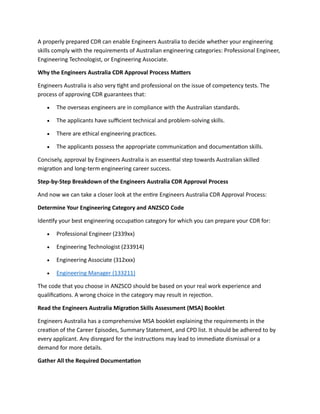 Engineers Australia CDR Approval Process | PDF
