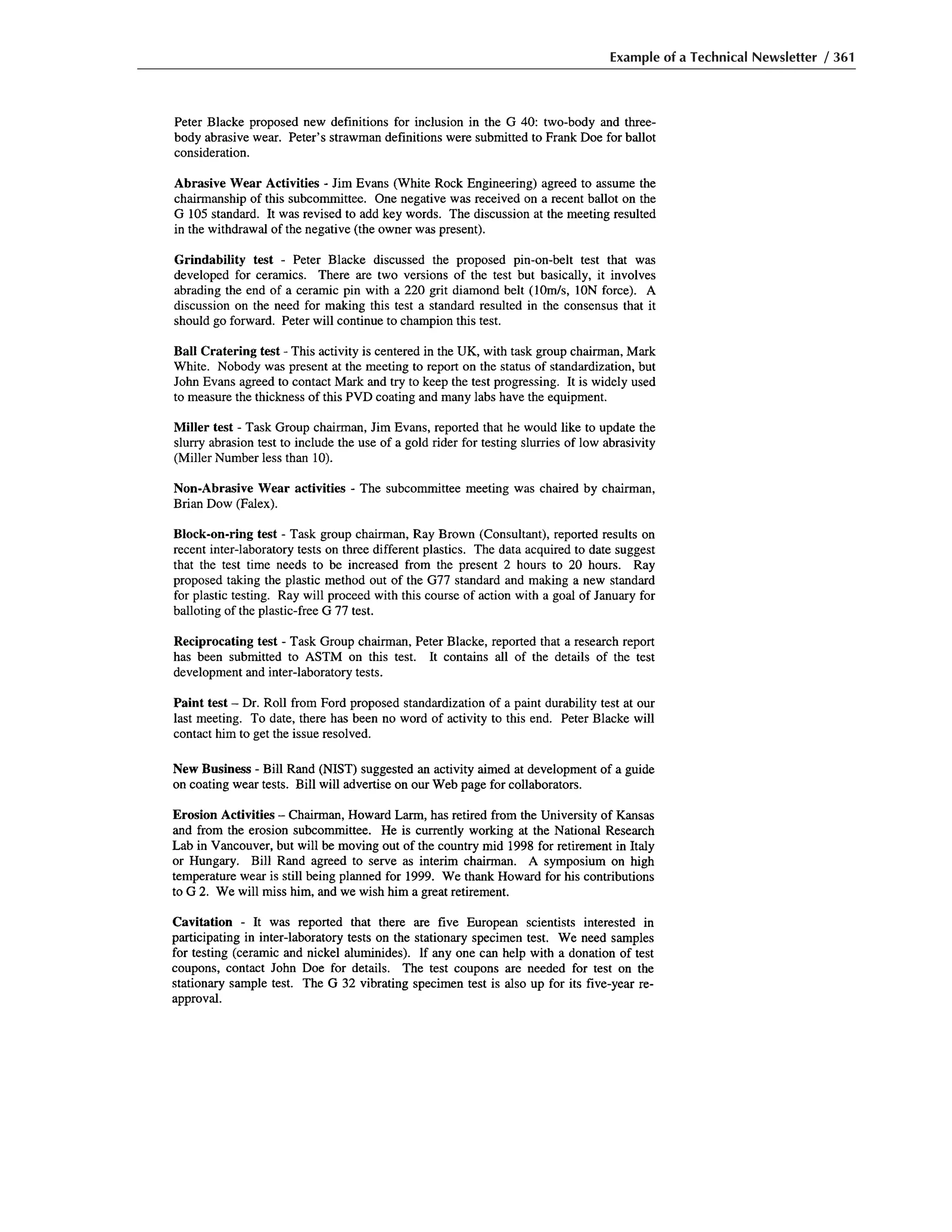 Example of a Technical Newsletter / 361
 