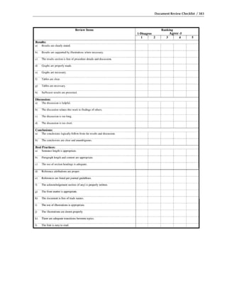 Document Review Checklist / 383
 