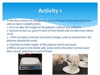 Polymers, water filtration using polymer | PPTX